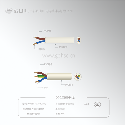 CCC國(guó)標(biāo)PVC軟線60227 IEC 53(RVV)